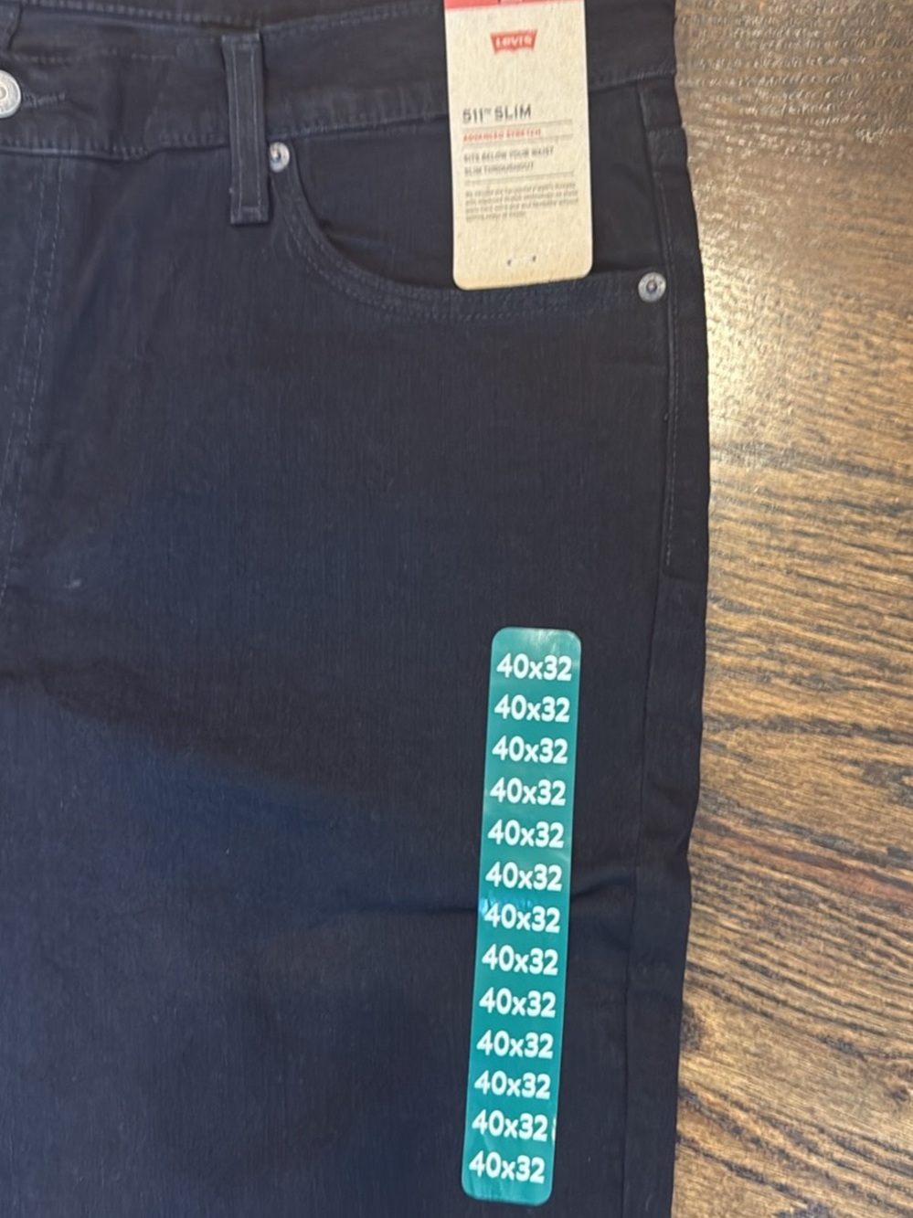 Levi's Men's Black Straight-Leg Jeans 511 40x32 - Picture 2 of 4